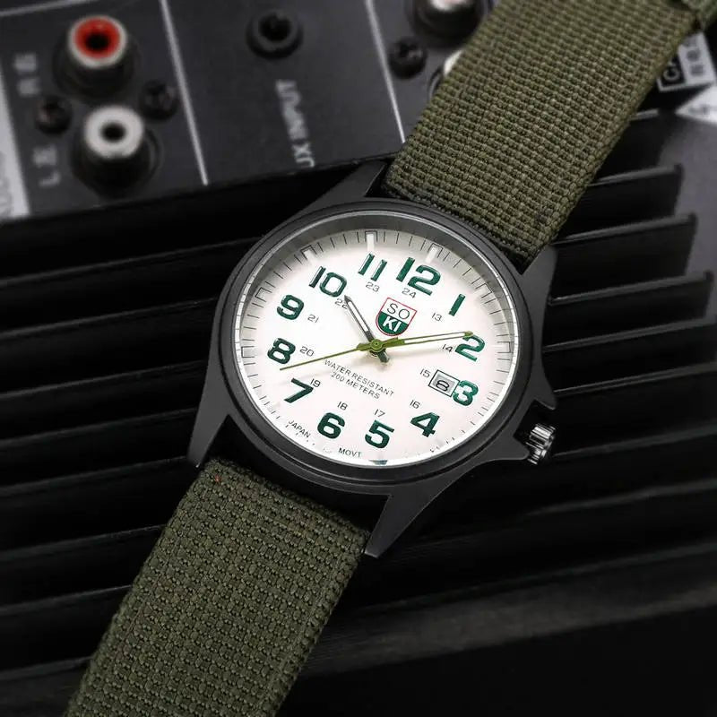 Kestrel Men’s Quartz Sport Watch with Breathable Nylon Strap and 200m Water Resistance - The Southern AtelierSKU_1791062543054_747