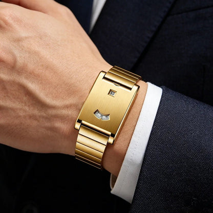Langford Stainless Steel Quartz Watch with Two-Window Dial and Integrated Bracelet - The Southern AtelierSKU_1791063630791_141