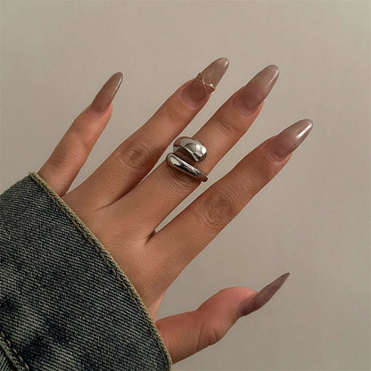 Lyra Adjustable Bangle Bracelet and Ring Set in Tarnish-Resistant Polished Metal - The Southern AtelierSKU_1791062665567_186