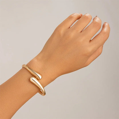 Lyra Adjustable Bangle Bracelet and Ring Set in Tarnish-Resistant Polished Metal - The Southern AtelierSKU_1791062665567_858