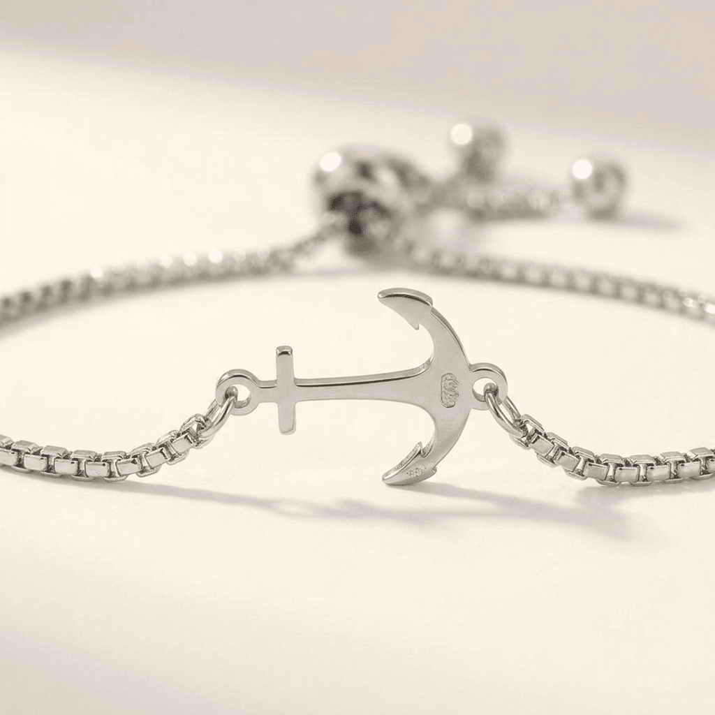 Marin Anchor Bracelet in Stainless Steel with Clasp-Free Sliding Closure for a Snag-Free, Adjustable Fit - The Southern AtelierSKU_1791063731573_253