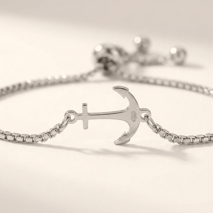 Marin Anchor Bracelet in Stainless Steel with Clasp-Free Sliding Closure for a Snag-Free, Adjustable Fit - The Southern AtelierSKU_1791063731573_253