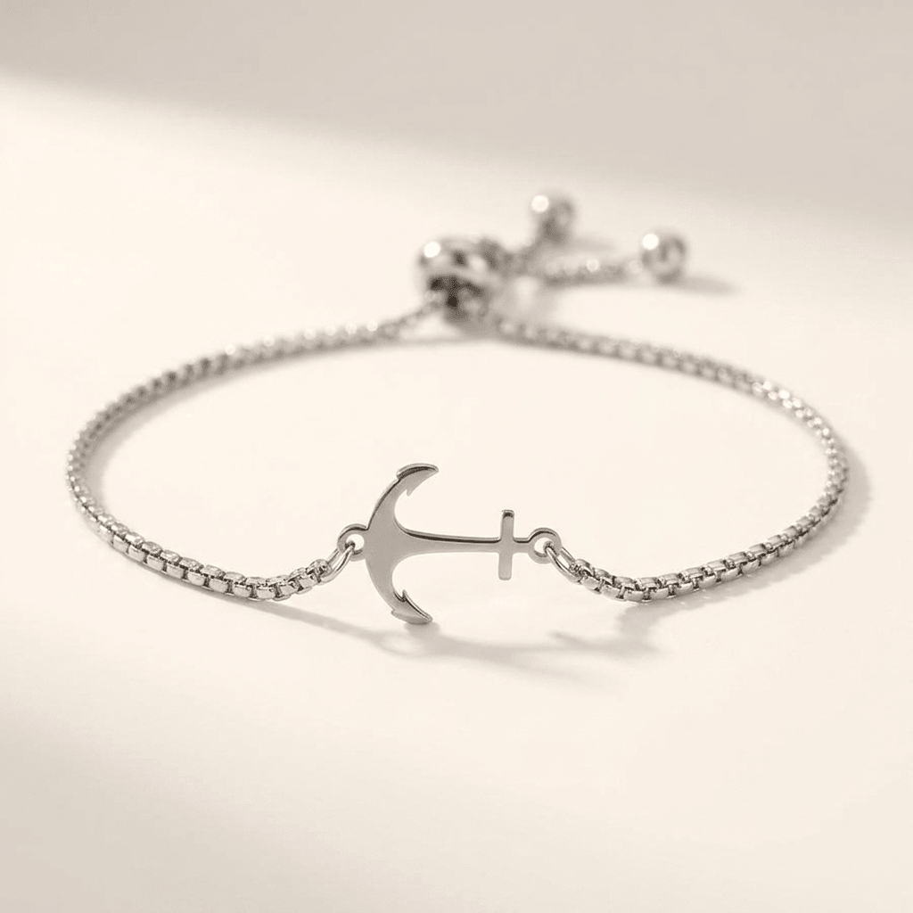 Marin Anchor Bracelet in Stainless Steel with Clasp-Free Sliding Closure for a Snag-Free, Adjustable Fit - The Southern AtelierSKU_1791063731573_253