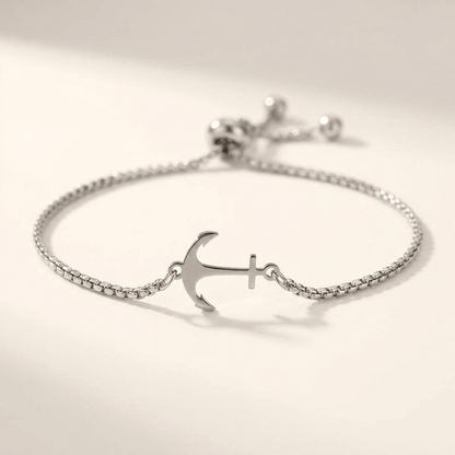 Marin Anchor Bracelet in Stainless Steel with Clasp-Free Sliding Closure for a Snag-Free, Adjustable Fit - The Southern AtelierSKU_1791063731573_253