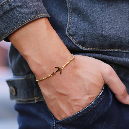 Marin Anchor Bracelet in Stainless Steel with Clasp-Free Sliding Closure for a Snag-Free, Adjustable Fit - The Southern AtelierSKU_1791063731573_378