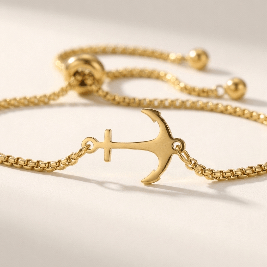 Marin Anchor Bracelet in Stainless Steel with Clasp-Free Sliding Closure for a Snag-Free, Adjustable Fit - The Southern AtelierSKU_1791063731573_378