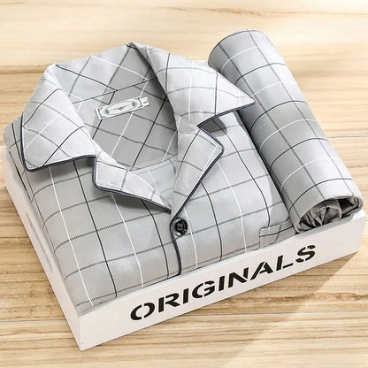 Men's Striped Long-Sleeve Pyjama Set for Sleep and Lounge - The Southern AtelierSKU_1786565939049_855
