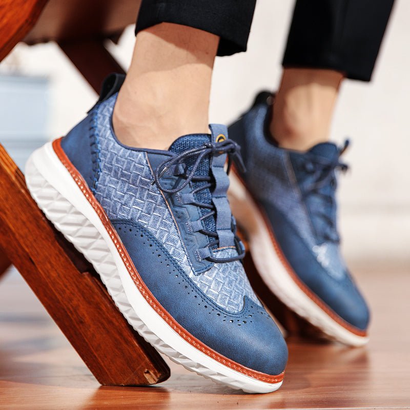 Mercer Sneakers in Genuine Leather with Breathable Mesh and Cushioned Insole for Smart and Casual Wear - The Southern AtelierSKU_1791063003820_687