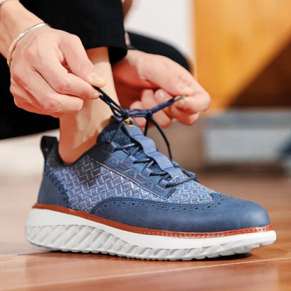 Mercer Sneakers in Genuine Leather with Breathable Mesh and Cushioned Insole for Smart and Casual Wear - The Southern AtelierSKU_1791063003820_687
