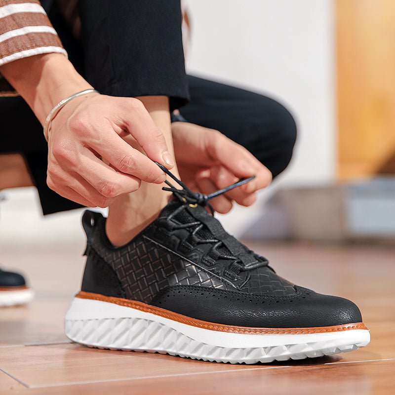 Mercer Sneakers in Genuine Leather with Breathable Mesh and Cushioned Insole for Smart and Casual Wear - The Southern AtelierSKU_1791063003820_910
