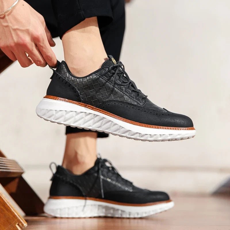Mercer Sneakers in Genuine Leather with Breathable Mesh and Cushioned Insole for Smart and Casual Wear - The Southern AtelierSKU_1791063003820_910