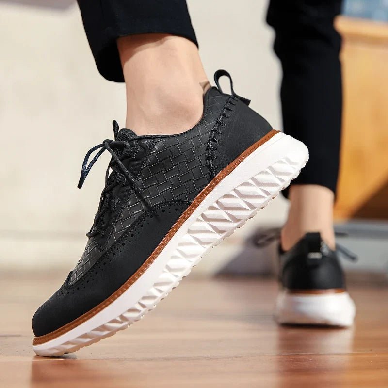 Mercer Sneakers in Genuine Leather with Breathable Mesh and Cushioned Insole for Smart and Casual Wear - The Southern AtelierSKU_1791063003820_910