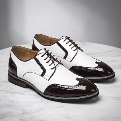Merritt Men's Two-Tone Genuine Leather Dress Shoes with Cushioned Insole - The Southern AtelierSKU_1791063864755_223