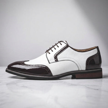 Merritt Men's Two-Tone Genuine Leather Dress Shoes with Cushioned Insole - The Southern AtelierSKU_1791063864755_223