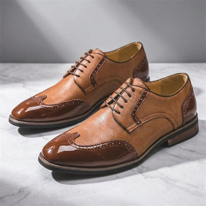 Merritt Men's Two-Tone Genuine Leather Dress Shoes with Cushioned Insole - The Southern AtelierSKU_1791063864755_718