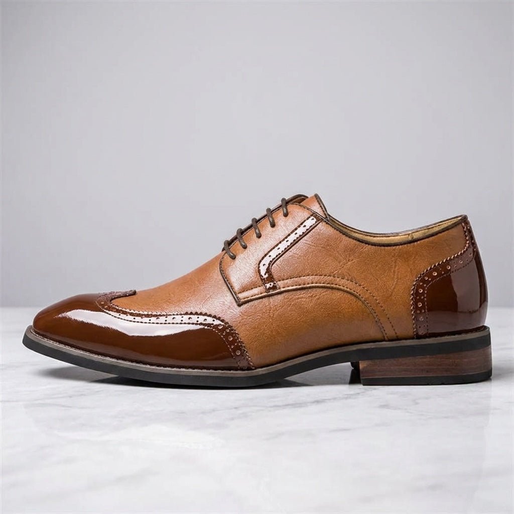 Merritt Men's Two-Tone Genuine Leather Dress Shoes with Cushioned Insole - The Southern AtelierSKU_1791063864755_718
