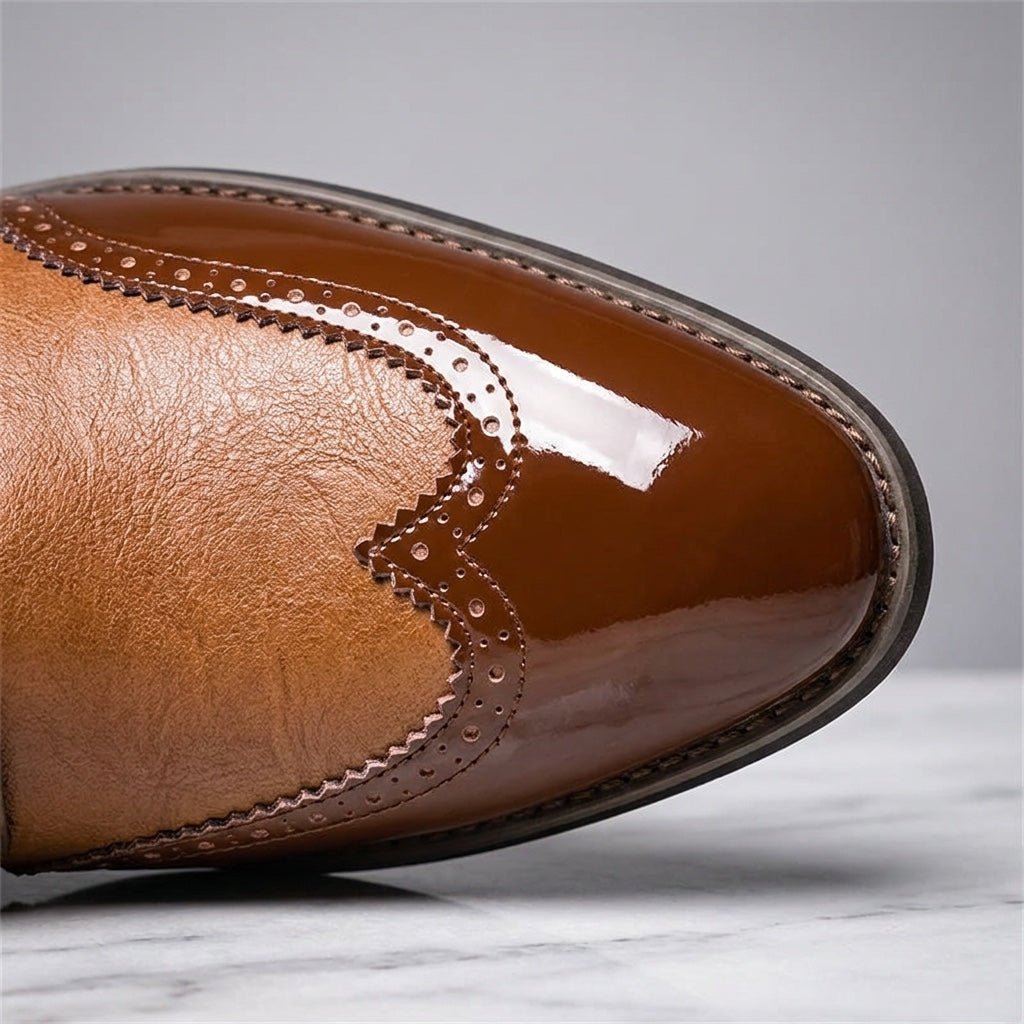 Merritt Men's Two-Tone Genuine Leather Dress Shoes with Cushioned Insole - The Southern AtelierSKU_1791063864755_718