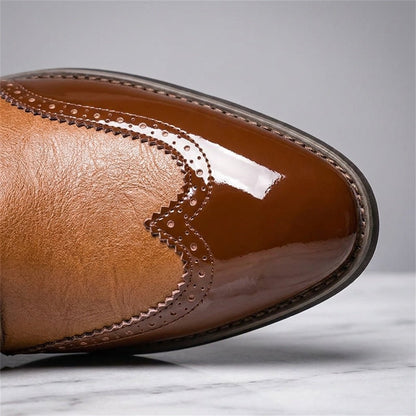 Merritt Men's Two-Tone Genuine Leather Dress Shoes with Cushioned Insole - The Southern AtelierSKU_1791063864755_718