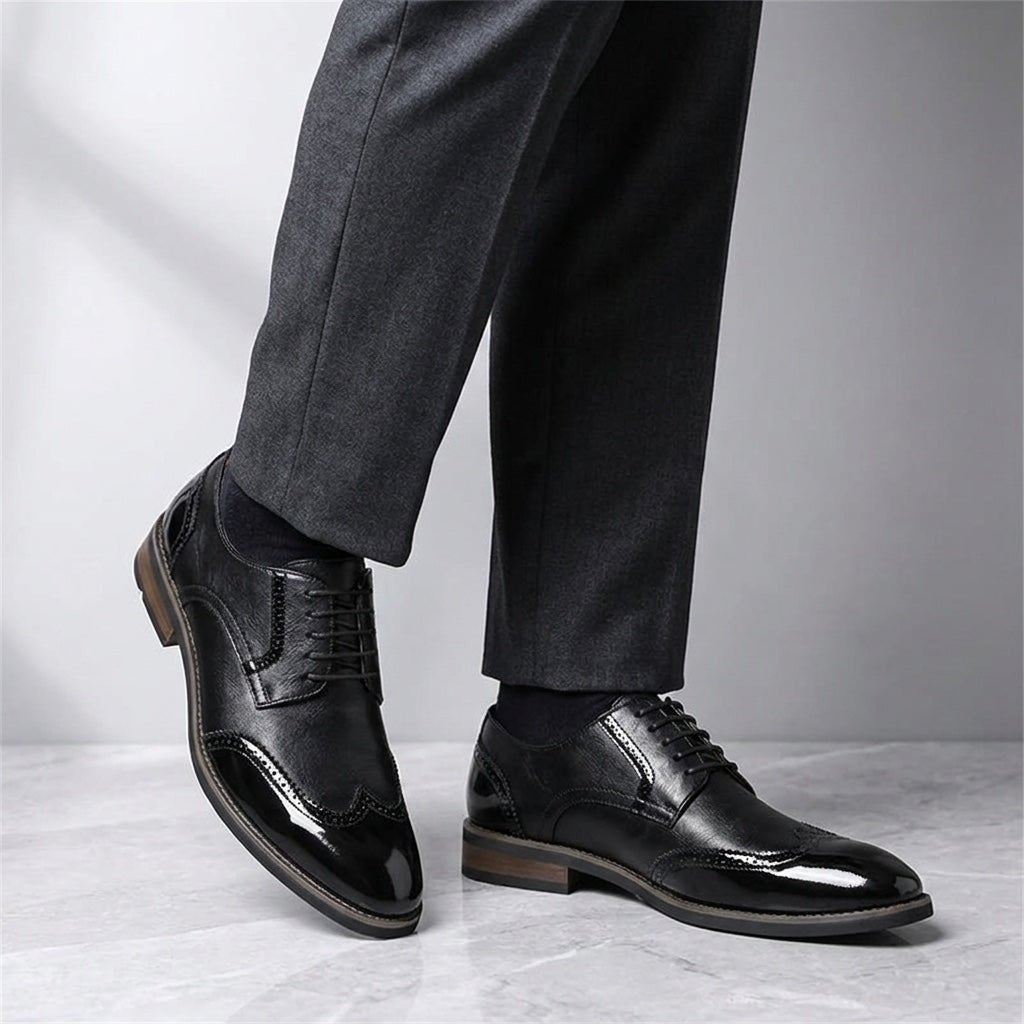 Merritt Men's Two-Tone Genuine Leather Dress Shoes with Cushioned Insole - The Southern AtelierSKU_1791063864755_91