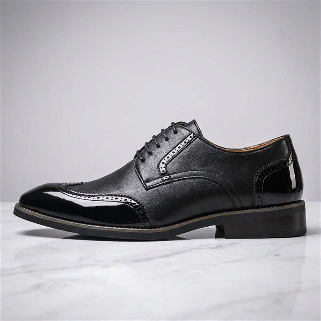 Merritt Men's Two-Tone Genuine Leather Dress Shoes with Cushioned Insole - The Southern AtelierSKU_1791063864755_91