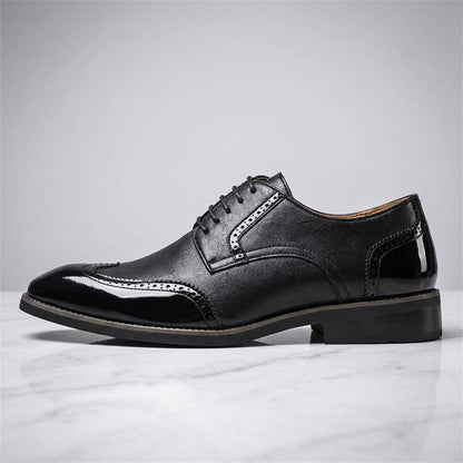 Merritt Men's Two-Tone Genuine Leather Dress Shoes with Cushioned Insole - The Southern AtelierSKU_1791063864755_91