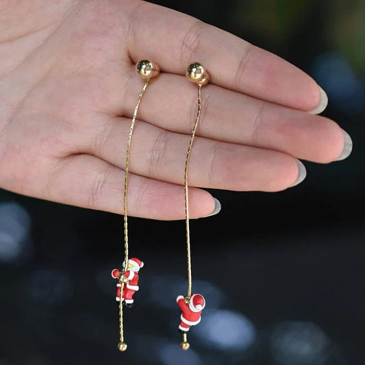 Noelle 3-Inch Drop Earrings in Non-Tarnish Metal with Secure Stud Backing for Christmas Parties - The Southern AtelierSKU_1791063826135_150