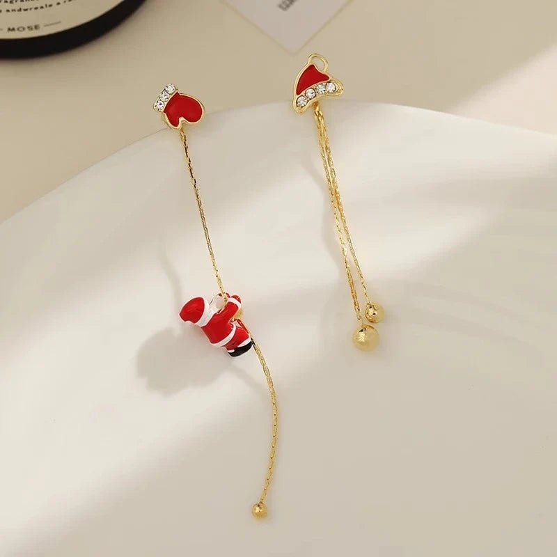 Noelle 3-Inch Drop Earrings in Non-Tarnish Metal with Secure Stud Backing for Christmas Parties - The Southern AtelierSKU_1791063826135_777