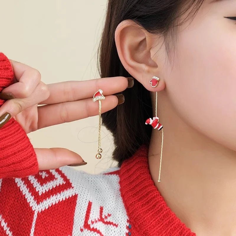 Noelle 3-Inch Drop Earrings in Non-Tarnish Metal with Secure Stud Backing for Christmas Parties - The Southern AtelierSKU_1791063826135_777