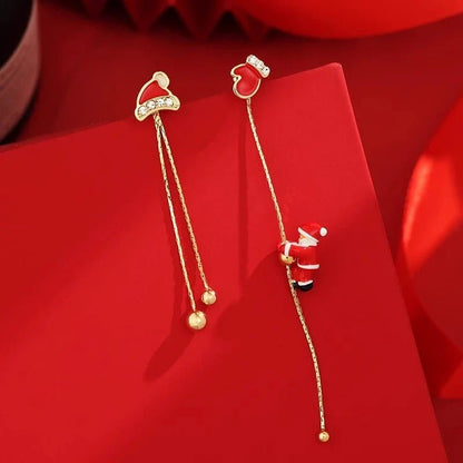 Noelle 3-Inch Drop Earrings in Non-Tarnish Metal with Secure Stud Backing for Christmas Parties - The Southern AtelierSKU_1791063826135_777
