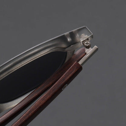 Nolan Sunglasses in Acetate with Wooden Arms, Scratch-Resistant UV-Blocking Lenses, and Reinforced Metal Hinges - The Southern AtelierSKU_1791063708655_986