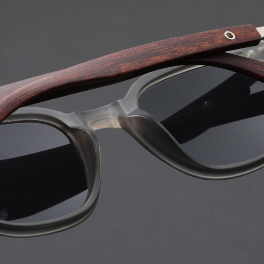 Nolan Sunglasses in Acetate with Wooden Arms, Scratch-Resistant UV-Blocking Lenses, and Reinforced Metal Hinges - The Southern AtelierSKU_1791063708655_986