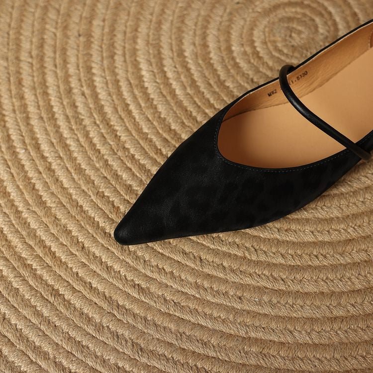Rhea Pointed-Toe Leather Flats with Cushioned Footbed and Non-Slip Sole in Subtle Leopard Print - The Southern AtelierSKU_1791063422761_227