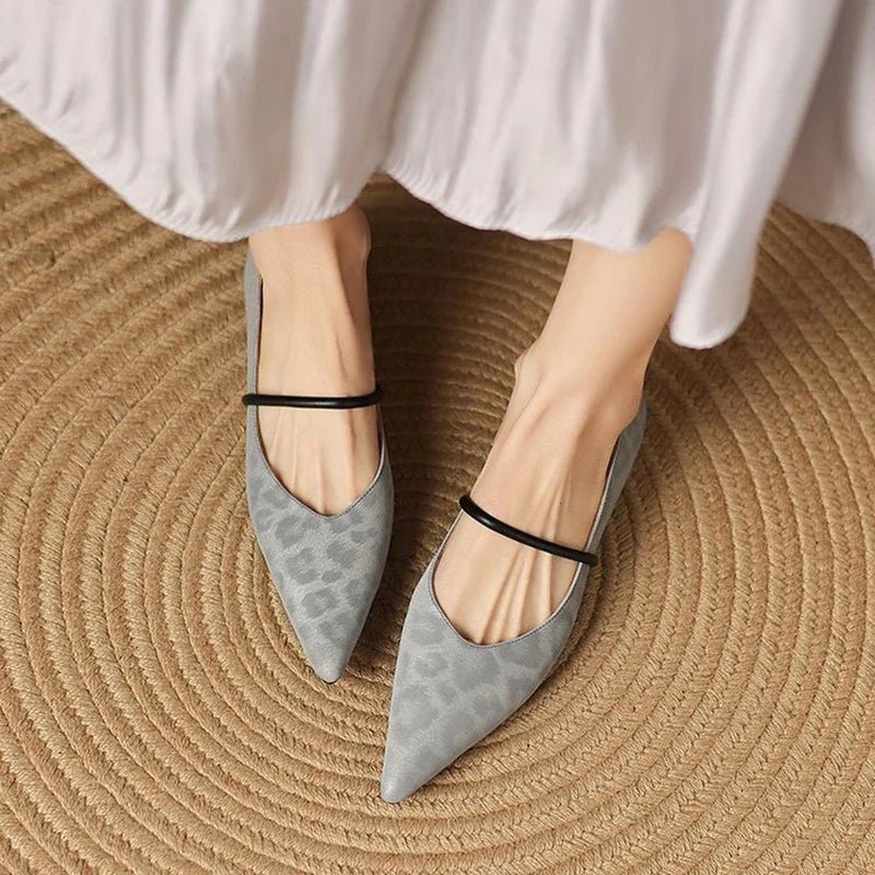 Rhea Pointed-Toe Leather Flats with Cushioned Footbed and Non-Slip Sole in Subtle Leopard Print - The Southern AtelierSKU_1791063422761_764