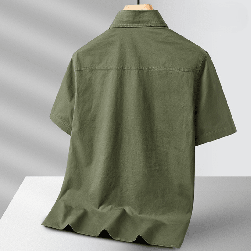Ridgeway Short Sleeve Field Shirt in Lightweight 100% Cotton with Dual Chest Pockets for Warm-Weather Outdoor Wear - The Southern AtelierSKU_1791064670623_448