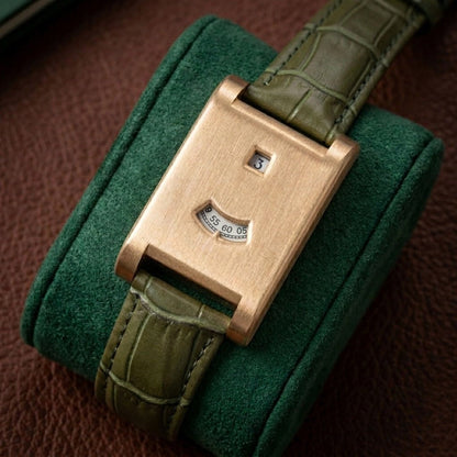 Riverton Square Watch with Separate Hour and Minute Windows, Adjustable Leather Band, Quartz Movement - The Southern AtelierSKU_1791063618286_432
