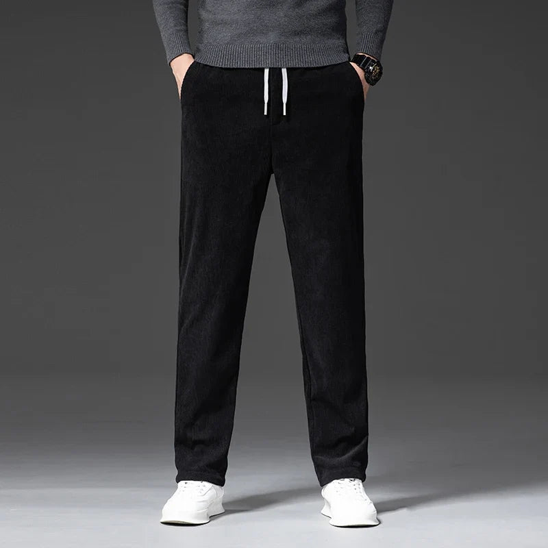 Rowan Chinos in Soft Corduroy with Adjustable Drawstring Waist and Tailored Fit for Smart-Casual Wear - The Southern AtelierSKU_1791063760289_443