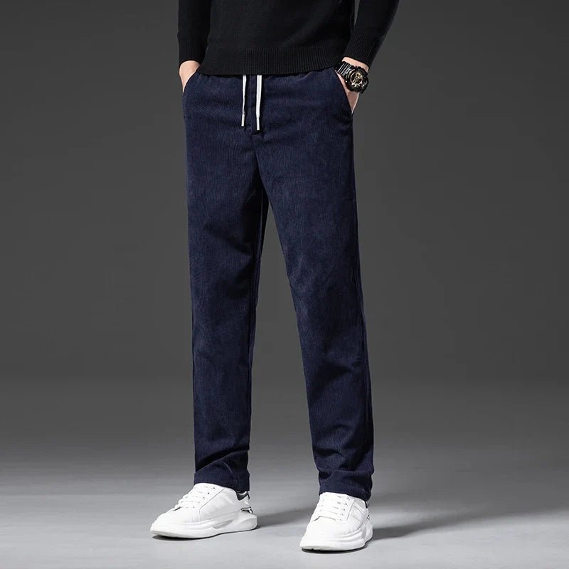 Rowan Chinos in Soft Corduroy with Adjustable Drawstring Waist and Tailored Fit for Smart-Casual Wear - The Southern AtelierSKU_1791063760289_443