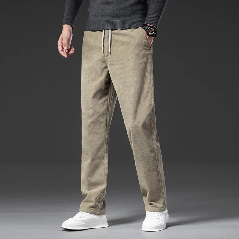 Rowan Chinos in Soft Corduroy with Adjustable Drawstring Waist and Tailored Fit for Smart-Casual Wear - The Southern AtelierSKU_1791063760289_443