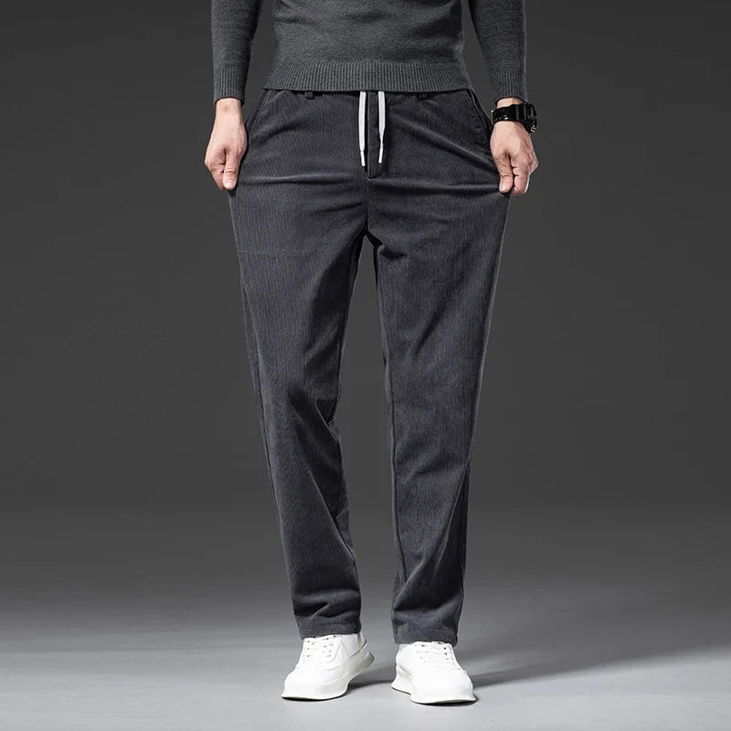 Rowan Chinos in Soft Corduroy with Adjustable Drawstring Waist and Tailored Fit for Smart-Casual Wear - The Southern AtelierSKU_1791063760289_443