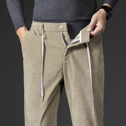 Rowan Chinos in Soft Corduroy with Adjustable Drawstring Waist and Tailored Fit for Smart-Casual Wear - The Southern AtelierSKU_1791063760289_443