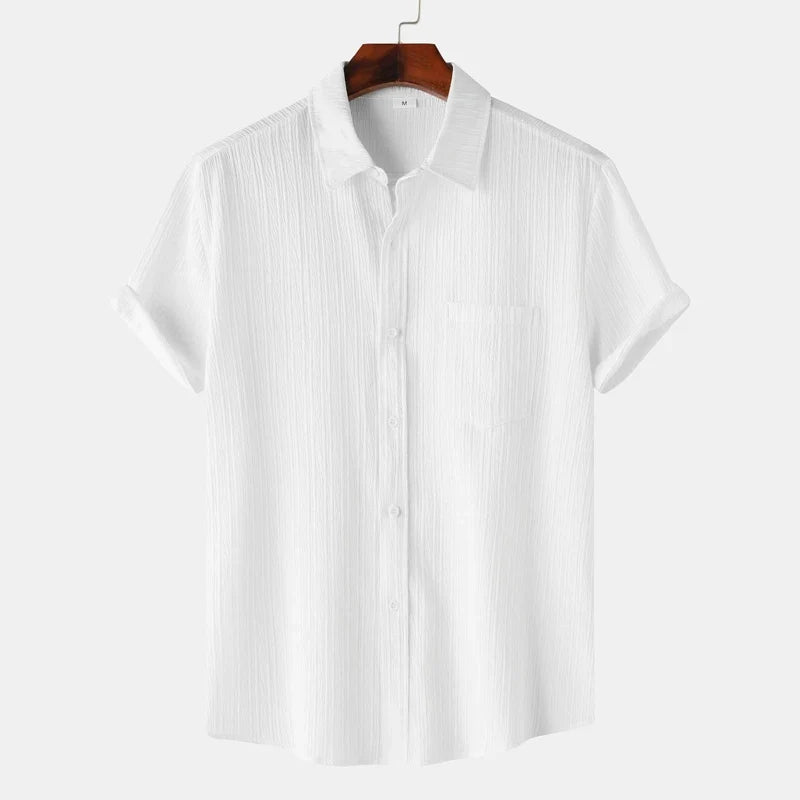Rowan Classic Fit Linen-Cotton Shirt with Spread Collar for Warm-Weather Comfort - The Southern AtelierSKU_1791063892430_320