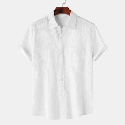 Rowan Classic Fit Linen-Cotton Shirt with Spread Collar for Warm-Weather Comfort - The Southern AtelierSKU_1791063892430_320