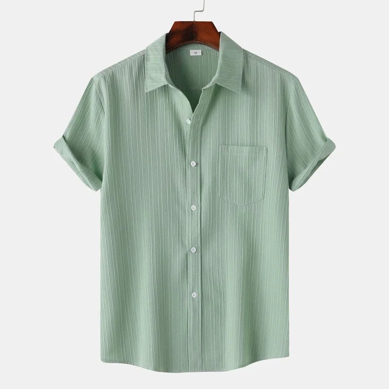 Rowan Classic Fit Linen-Cotton Shirt with Spread Collar for Warm-Weather Comfort - The Southern AtelierSKU_1791063892430_487