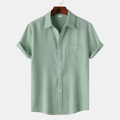 Rowan Classic Fit Linen-Cotton Shirt with Spread Collar for Warm-Weather Comfort - The Southern AtelierSKU_1791063892430_487
