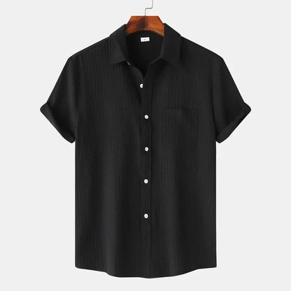 Rowan Classic Fit Linen-Cotton Shirt with Spread Collar for Warm-Weather Comfort - The Southern AtelierSKU_1791063892430_507