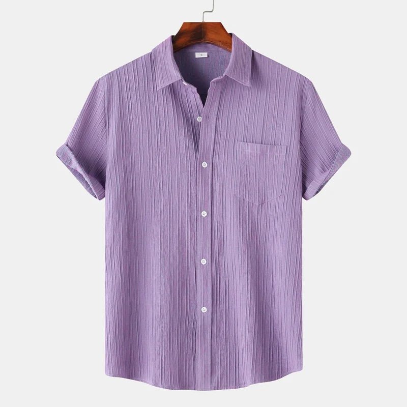 Rowan Classic Fit Linen-Cotton Shirt with Spread Collar for Warm-Weather Comfort - The Southern AtelierSKU_1791063892430_663