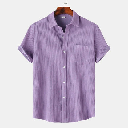 Rowan Classic Fit Linen-Cotton Shirt with Spread Collar for Warm-Weather Comfort - The Southern AtelierSKU_1791063892430_663