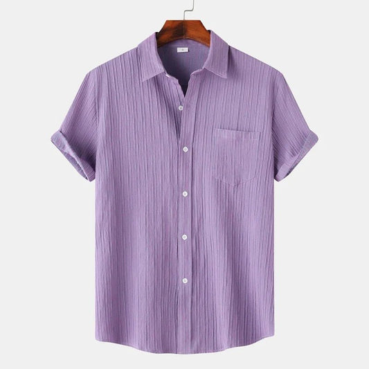 Rowan Classic Fit Linen-Cotton Shirt with Spread Collar for Warm-Weather Comfort - The Southern AtelierSKU_1791063892430_663