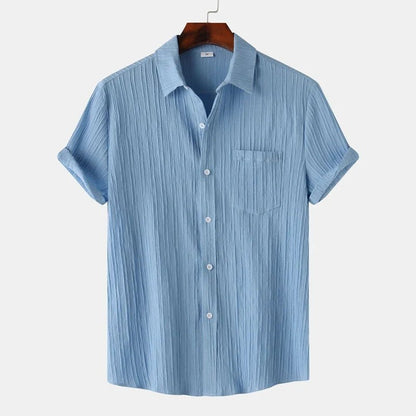 Rowan Classic Fit Linen-Cotton Shirt with Spread Collar for Warm-Weather Comfort - The Southern AtelierSKU_1791063892430_851