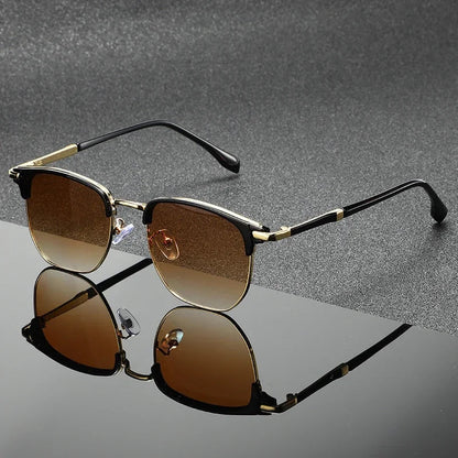 Rowan Clubmaster Sunglasses in Polished Metal with Scratch-Resistant Lenses and Full UV Protection - The Southern AtelierSKU_1791063589609_203